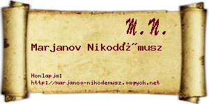 Marjanov Nikodémusz névjegykártya